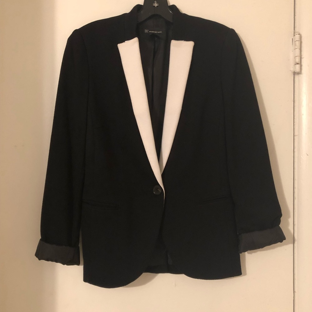 Black and white blazer